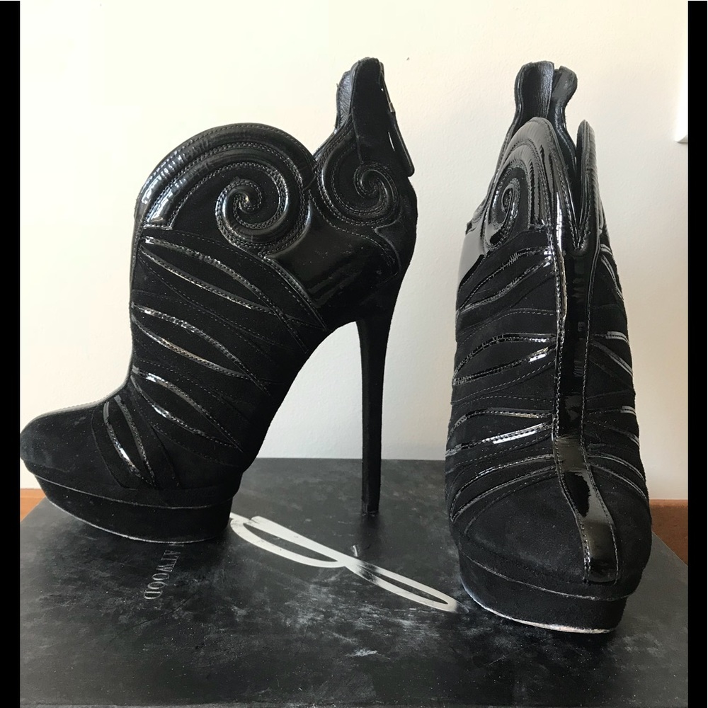 Brian Atwood Suede Black Booties-like new!